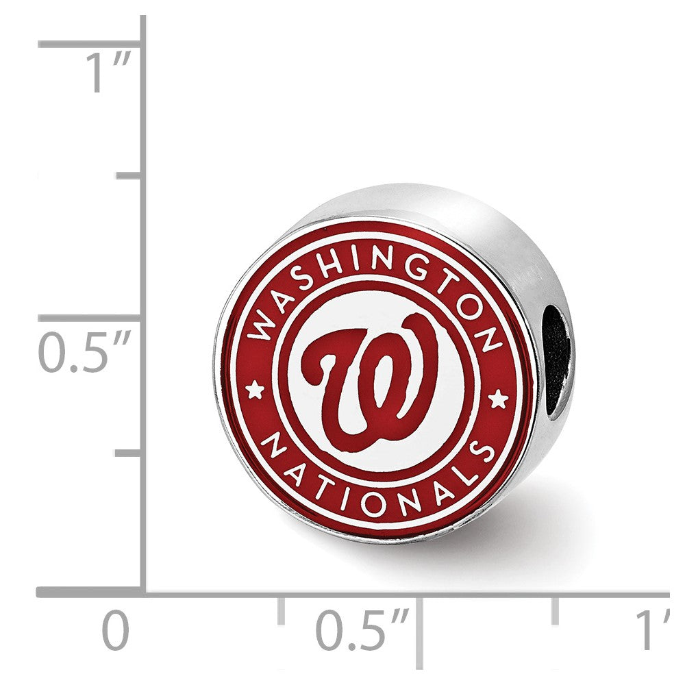 SS/Rh-p Major League Baseball LogoArt Washington Nationals Enamel Bead