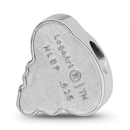 Sterling Silver Rhodium Plated Major League Baseball LogoArt Baltimore Orioles Enameled Bead