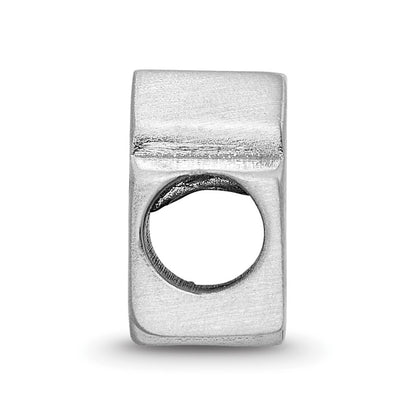 Sterling Silver Rhodium-plated LogoArt The Ohio State University Enameled Extruded Logo Bead