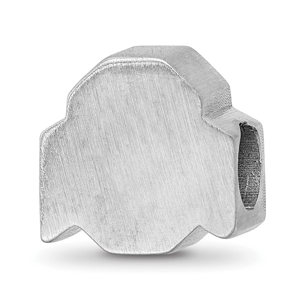 Sterling Silver Rhodium-plated LogoArt The Ohio State University Enameled Extruded Logo Bead