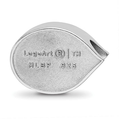 Sterling Silver Rhodium Plated Major League Baseball LogoArt Cincinnati Reds Enameled Bead