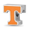 Sterling Silver Rhodium-plated LogoArt University of Tennessee Letter T Enameled Bead