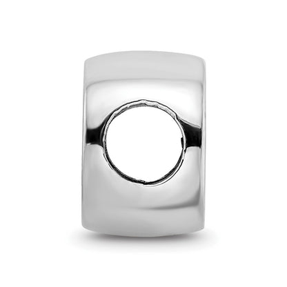 Sterling Silver NHL LogoArt Tampa Bay Lightning Cushion Shaped Enameled Logo Bead