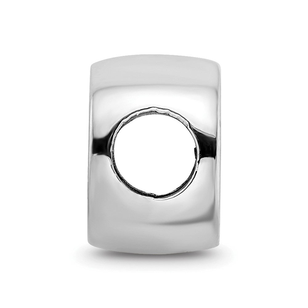 Sterling Silver Rhodium-plated LogoArt Miami University Ohio Double Logo Enameled Bead