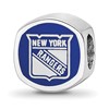 Sterling Silver RH-plated LogoArt New York Rangers Banner Enamel Bead