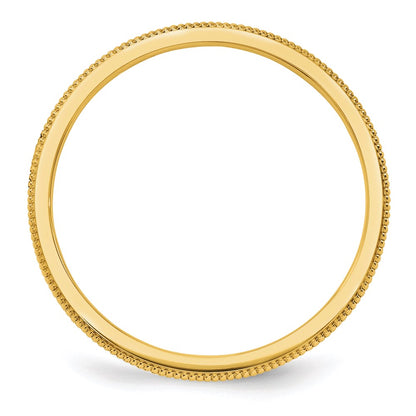 14k Yellow Gold 1.5mm Milgrain Stackable Band Size 5