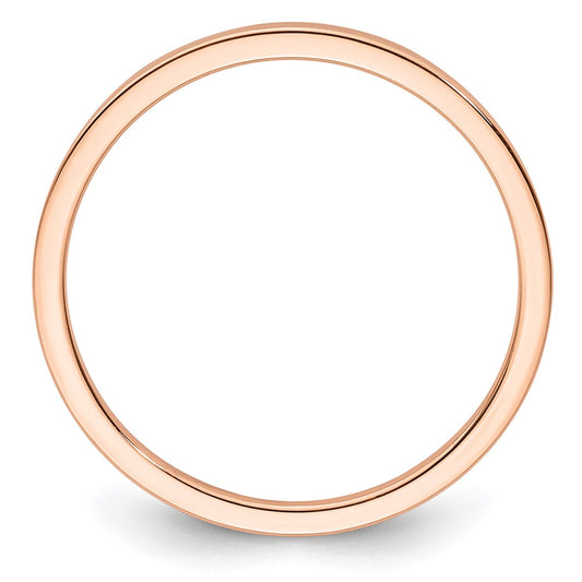 14K Rose Gold 1.2mm Flat Polished Stackable Band Size 6
