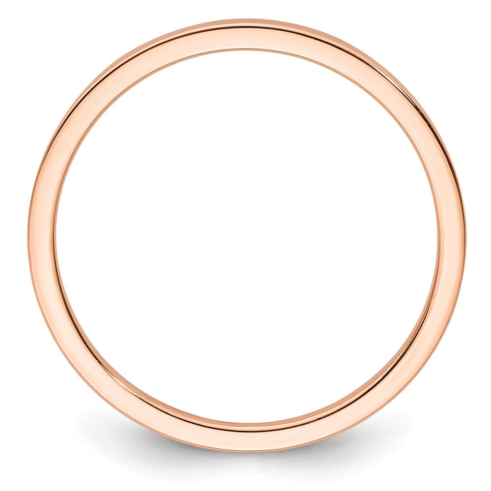 14K Rose Gold 1.2mm Flat Polished Stackable Band Size 8