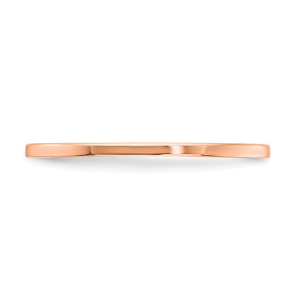 14K Rose Gold 1.2mm Flat Polished Stackable Band Size 8.5