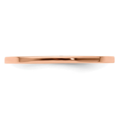 14K Rose Gold 1.2mm Flat Polished Stackable Band Size 9