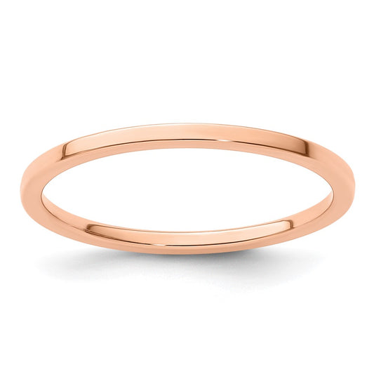 14K Rose Gold 1.2mm Flat Polished Stackable Band Size 9