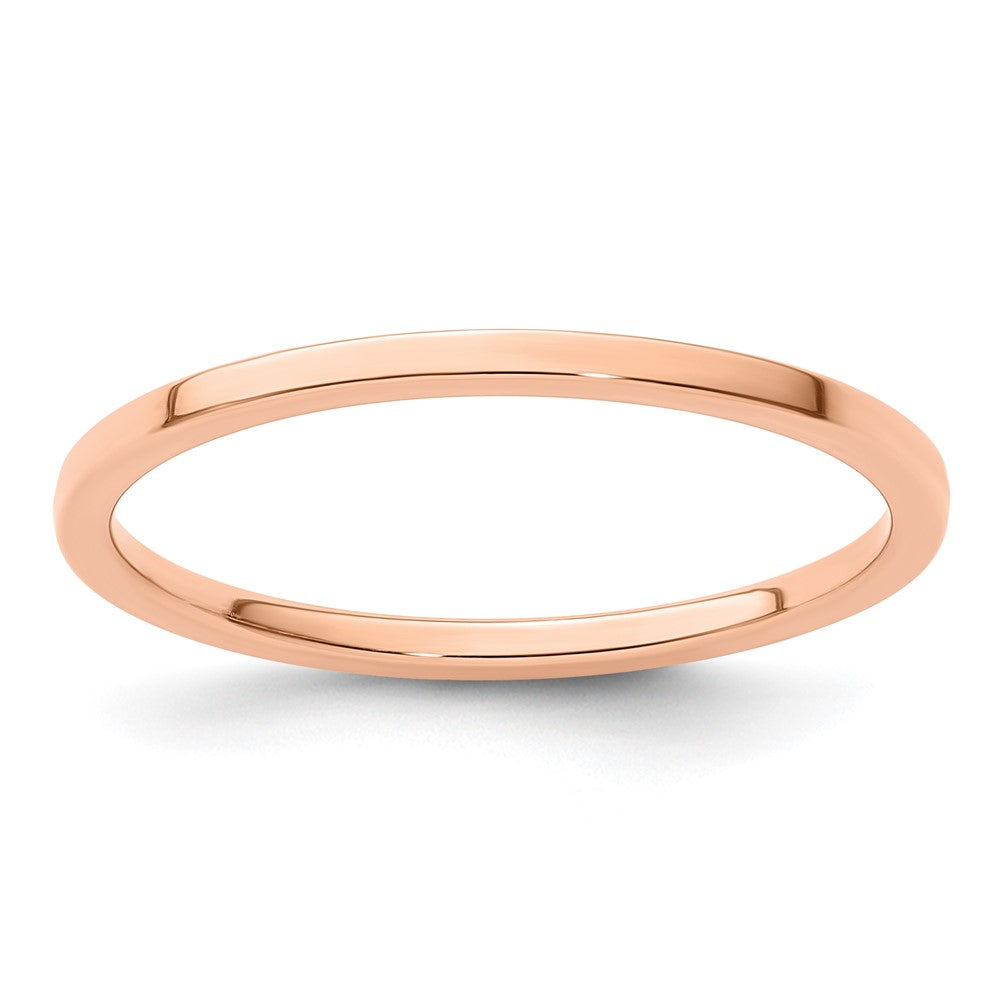14K Rose Gold 1.2mm Flat Polished Stackable Band Size 5