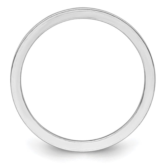 14K White Gold 1.2mm Flat Polished Stackable Band Size 7