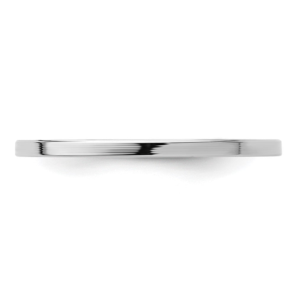 14K White Gold 1.2mm Flat Polished Stackable Band Size 7
