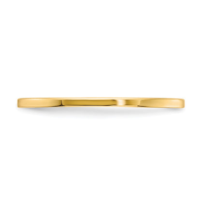 14K Yellow Gold 1.2mm Flat Polished Stackable Band Size 6.5