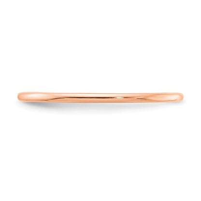 14K Rose Gold 1.2mm Half Round Polished Stackable Band Size 10