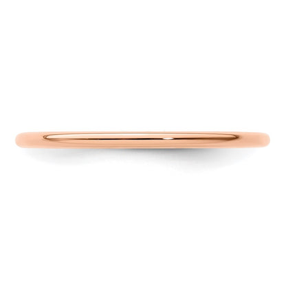 14K Rose Gold 1.2mm Half Round Polished Stackable Band Size 5.5