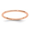 14K Rose Gold 1.2mm Half Round Polished Stackable Band Size 5