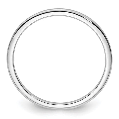 14K White Gold 1.2mm Half Round Polished Stackable Band Size 9