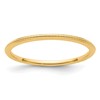 14K Yellow Gold 1.2mm Beaded Stackable Band Size 10