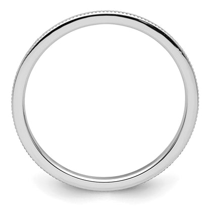 14K White Gold 1.2mm Milgrain Stackable Band Size 6