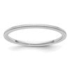 14K White Gold 1.2mm Milgrain Stackable Band Size 7