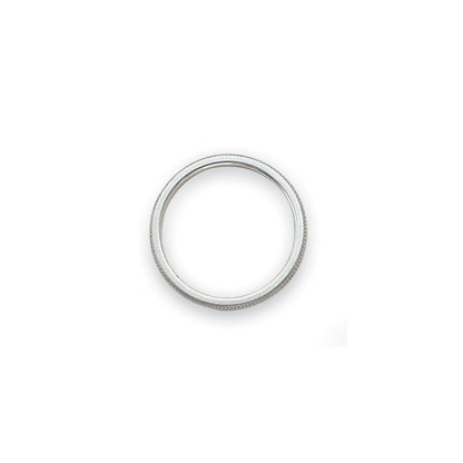 14k White Gold 1.5mm Milgrain Stackable Band Size 4.5