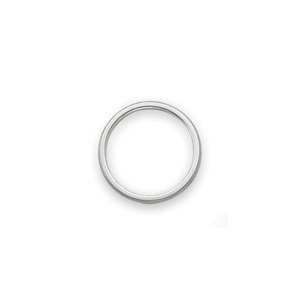 14k White Gold 1.5mm Milgrain Stackable Band Size 6