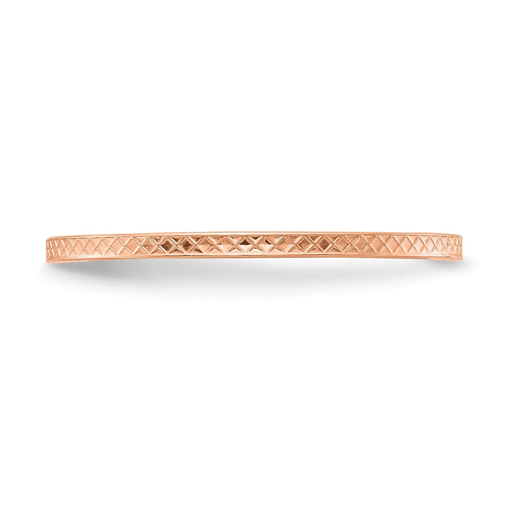14K Rose Gold 1.2mm Criss-Cross Pattern Stackable Band Size 5
