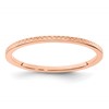 14K Rose Gold 1.2mm Criss-Cross Pattern Stackable Band Size 7