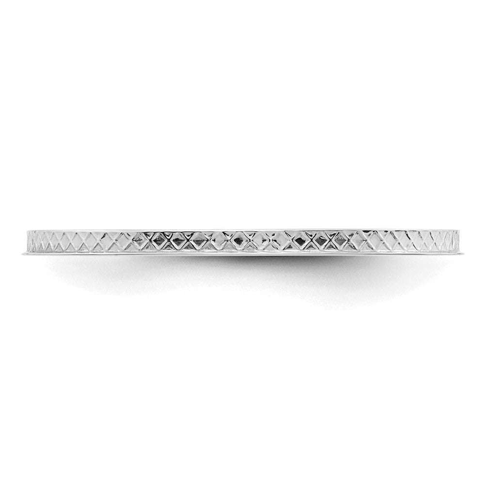 14K White Gold 1.2mm Criss-Cross Pattern Stackable Band Size 7