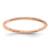 14K Rose Gold 1.2mm Twisted Wire Pattern Stackable Band Size 6