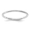 14K White Gold 1.2mm Twisted Wire Pattern Stackable Band Size 6