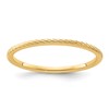 14K Yellow Gold 1.2mm Twisted Wire Pattern Stackable Band Size 4