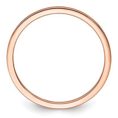 14K Rose Gold 1.2mm Flat Satin Stackable Band Size 5