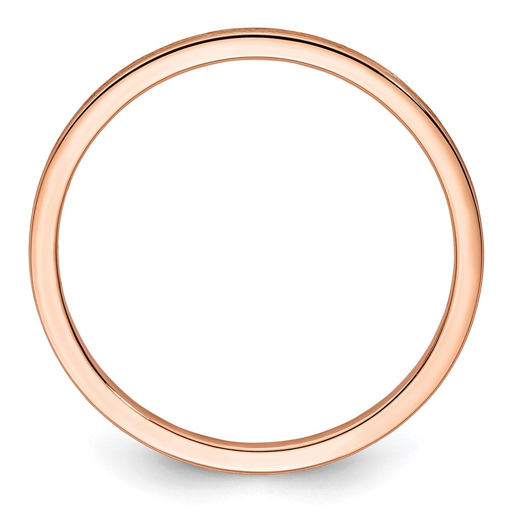 14K Rose Gold 1.2mm Flat Satin Stackable Band Size 9