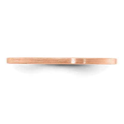 14K Rose Gold 1.2mm Flat Satin Stackable Band Size 5.5