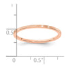 14K Rose Gold 1.2mm Flat Satin Stackable Band Size 6