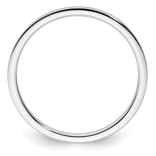 14K White Gold 1.2mm Flat Satin Stackable Band Size 9