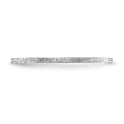 14K White Gold 1.2mm Flat Satin Stackable Band Size 5
