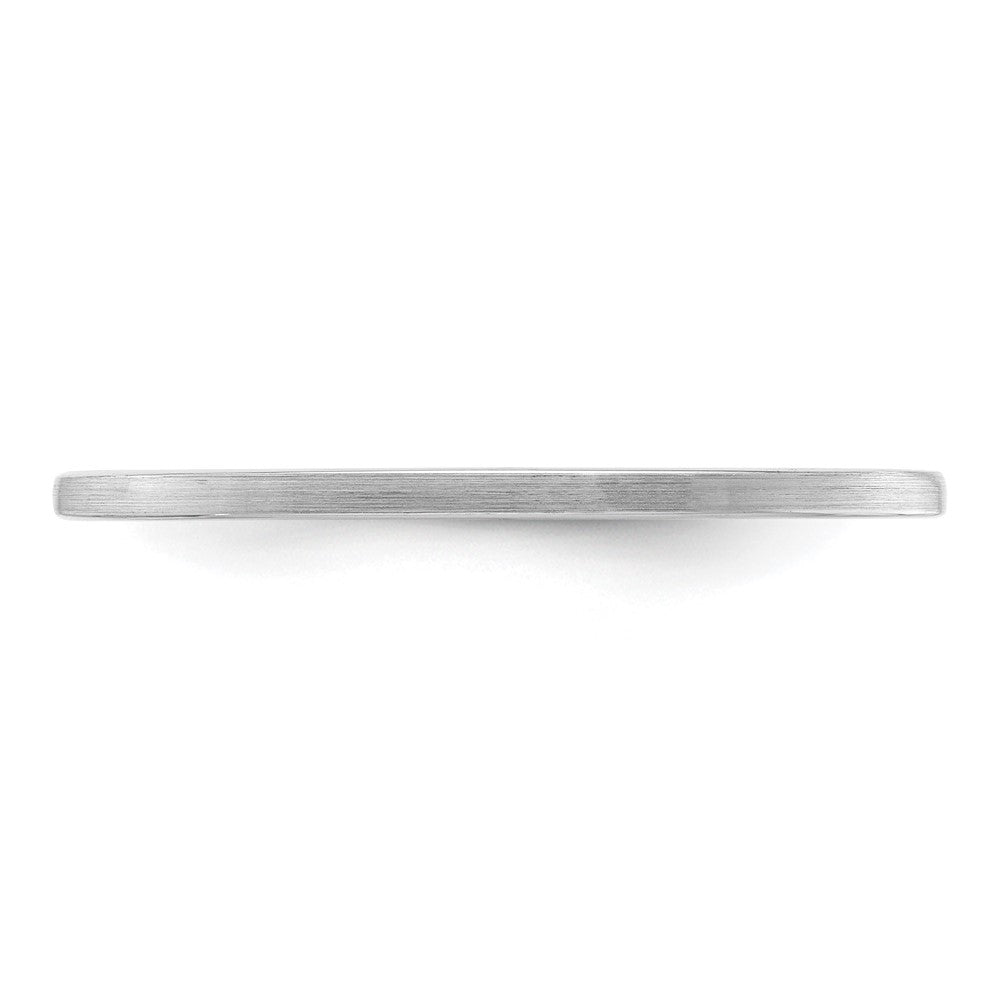 14K White Gold 1.2mm Flat Satin Stackable Band Size 7