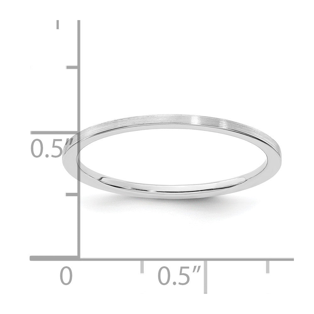 14K White Gold 1.2mm Flat Satin Stackable Band Size 4