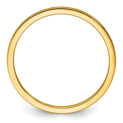 14K Yellow Gold 1.2mm Flat Satin Stackable Band Size 5