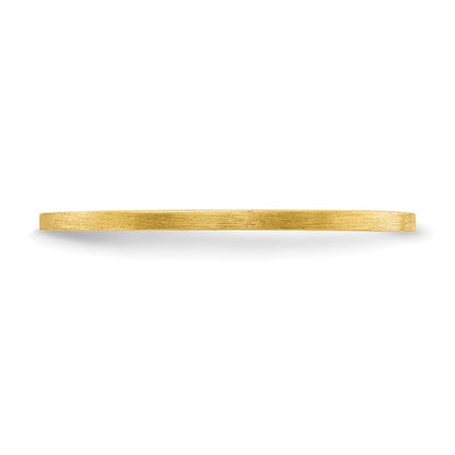 14K Yellow Gold 1.2mm Flat Satin Stackable Band Size 5