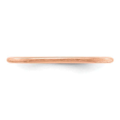 14K Rose Gold 1.2mm Half Round Satin Stackable Band Size 8.5