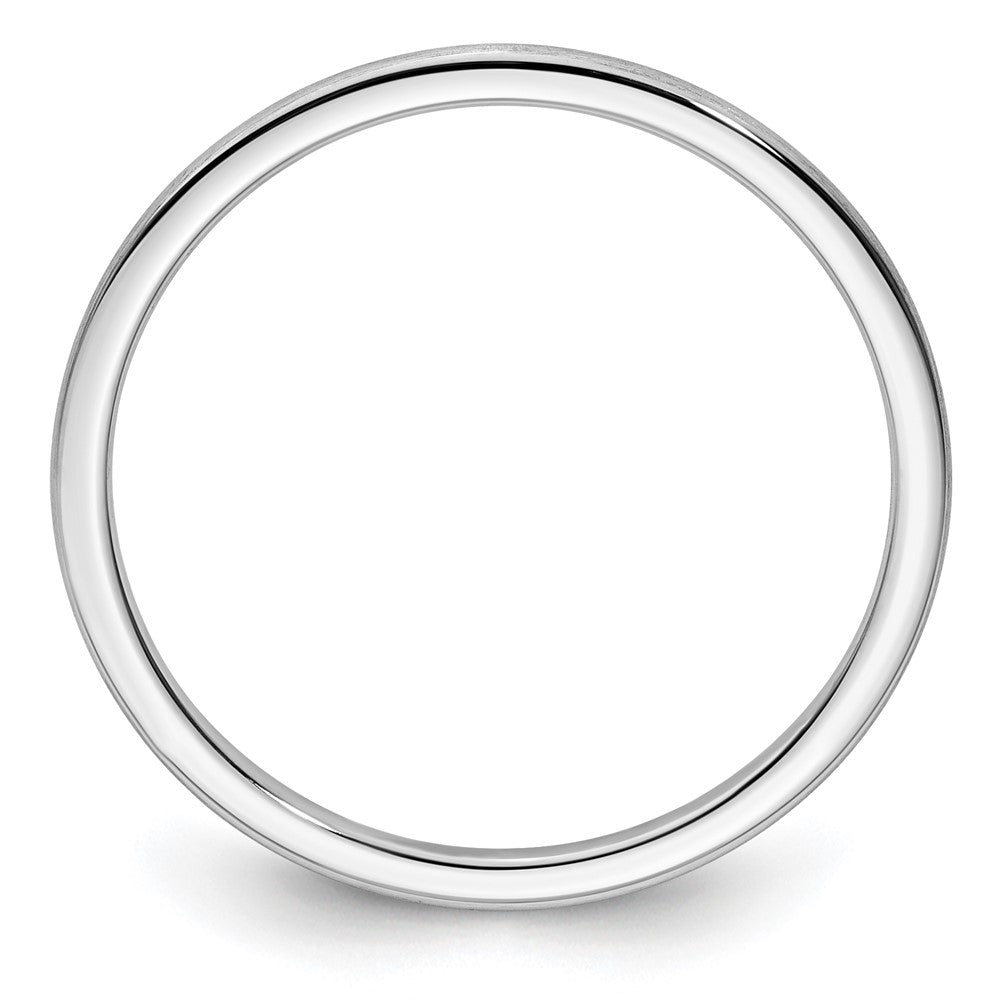 14K White Gold 1.2mm Half Round Satin Stackable Band Size 9.5