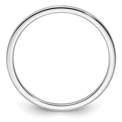 14K White Gold 1.2mm Half Round Satin Stackable Band Size 5.5