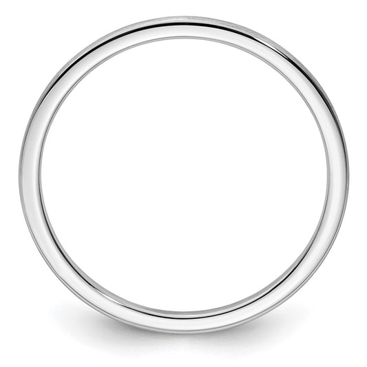 14K White Gold 1.2mm Half Round Satin Stackable Band Size 6