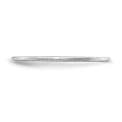 14K White Gold 1.2mm Half Round Satin Stackable Band Size 9