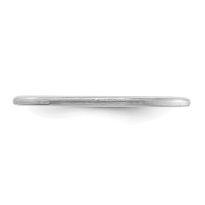 14K White Gold 1.2mm Half Round Satin Stackable Band Size 4.5